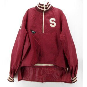 VINTAGE Swarthmore College Jacket Large 80s Wave One 1/4 Zip Letterman *